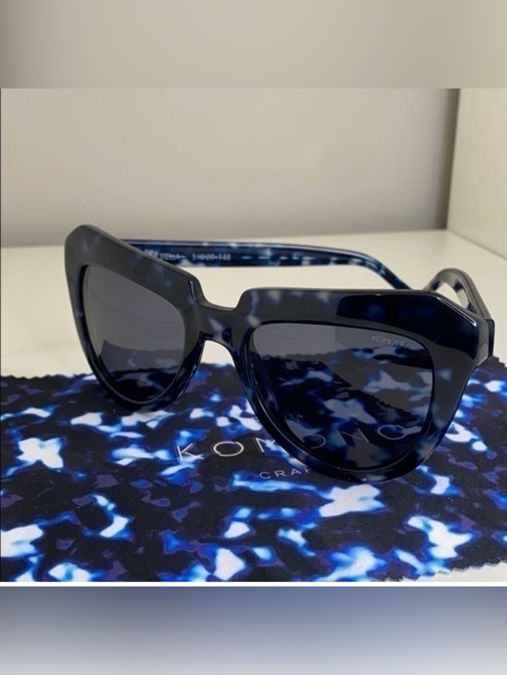 KOMONO Blue Tortoiseshell Cat Eye Sunglasses - Women - Picture 7 of 8